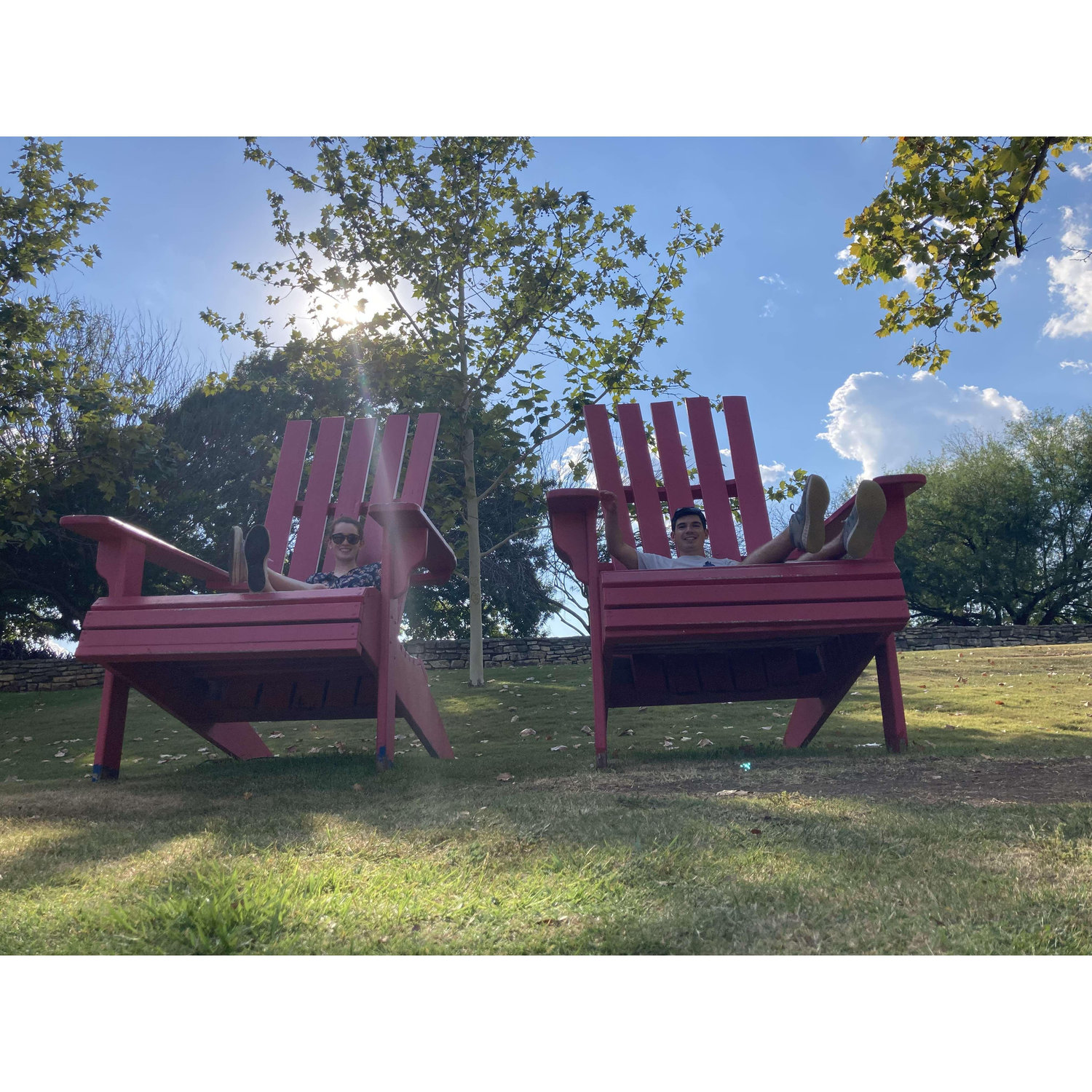 September 2021: Big chairs spotted at San Antonio Botanical Garden...We have a thing for visiting any and all botanical gardens where ever we are so we had to visit San Antonio's!