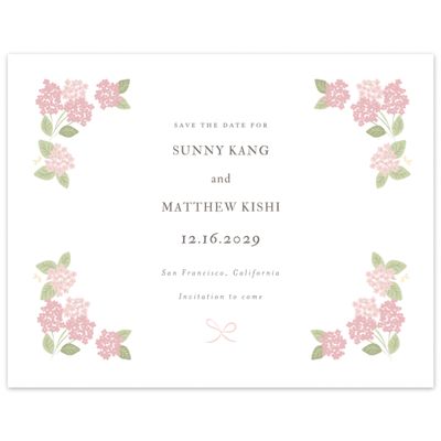 Wild Rose, Pink Wedding Digital Save the Date - Campanule Landscape