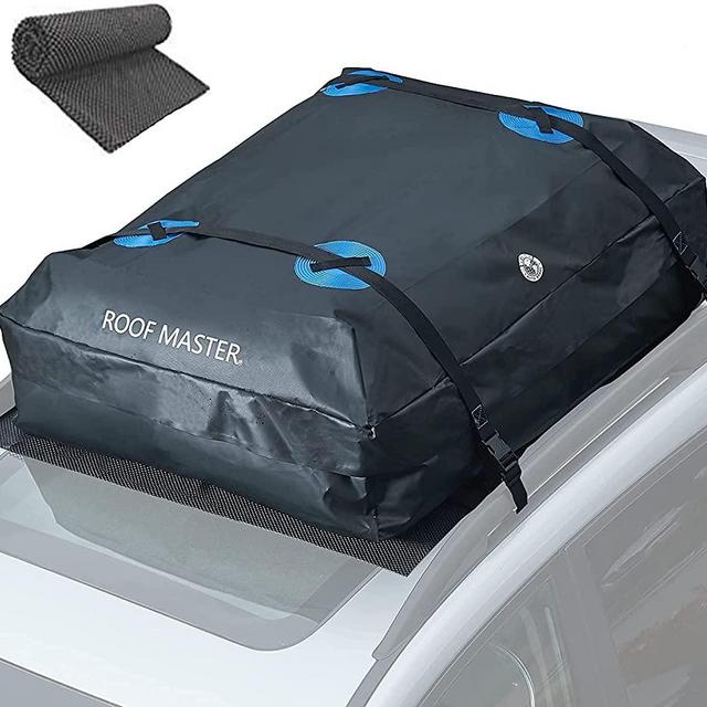 ROOFMASTER Rooftop Cargo Carrier for All Cars & Automobiles with or Without Roof Rack. Unique Waterproof Design - 16 Cu ft Roof Bag. Includes Roof Top Mat