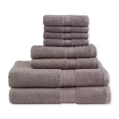 Madison Park Signature 800GSM 100% Cotton 8-Piece Towel Set in Grey