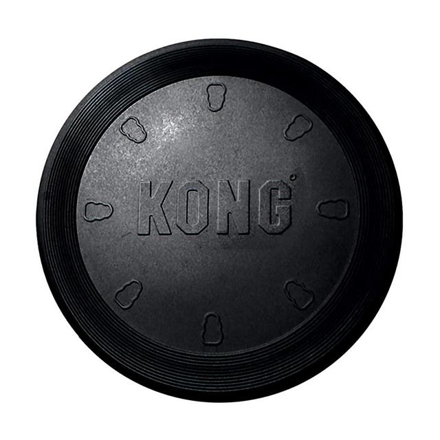 KONG - Extreme Flyer - Durable Rubber, Soft Flying Disc for Fetch and Retrieve, Black - Large Dogs