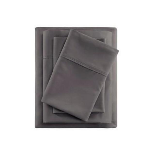 King 600 Thread Count Cooling Cotton Sheet Set Charcoal