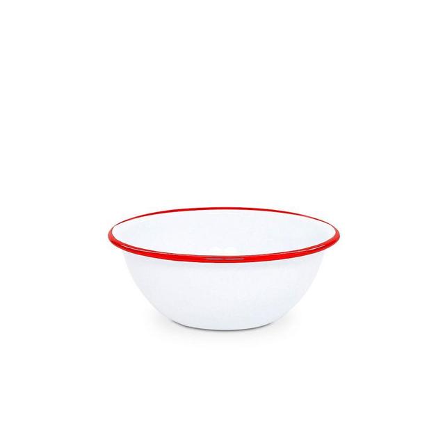 Vintage Cereal Bowl, White/Red Rim, Set of 4