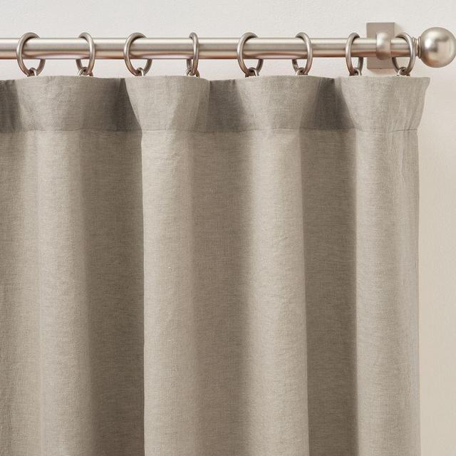 Belgian Flax Linen Blackout Curtain, Flax, 50 x 84"