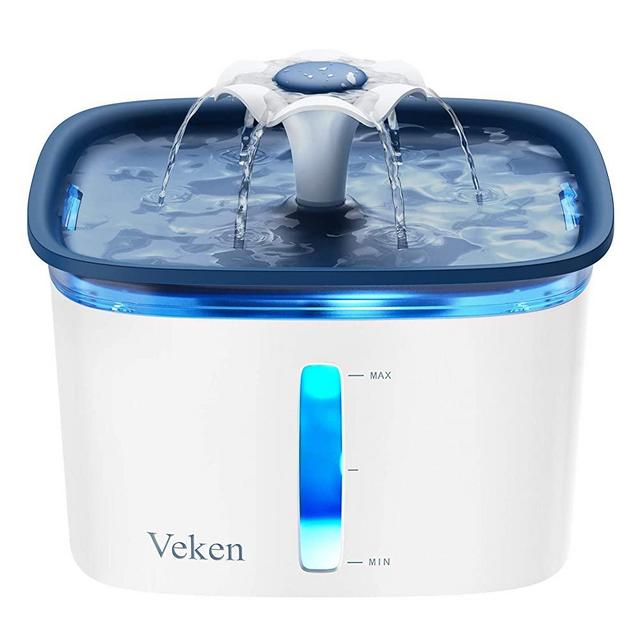 Veken 95oz/2.8L Pet Fountain, Automatic Cat Water Fountain Dog Water Dispenser with Smart Pump, 2 Replacement Filters for Cats, Dogs, Multiple Pets