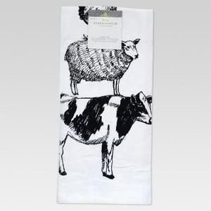 White Farm Animal Flour Sack Kitchen Towel Kitchen Towel - Threshold™