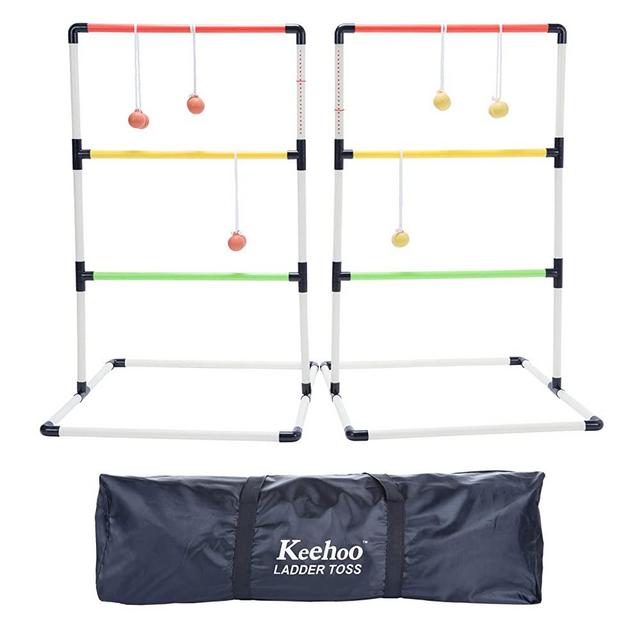 Indoor/Outdoor Ladder Ball Toss Game Set Family Yard Beach BBQ Games for Adults Kids