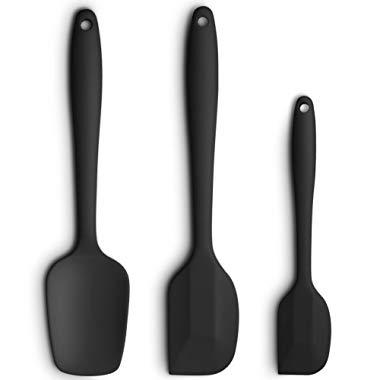 TEEVEA Silicone Rubber Spatula Heat Resistant for Kitchen Cooking, Baking  and Mixing Set of 4,Red & Black