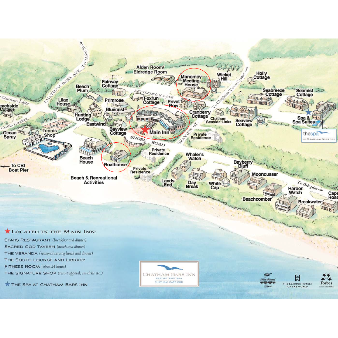 Map of Chatham Bars Inn