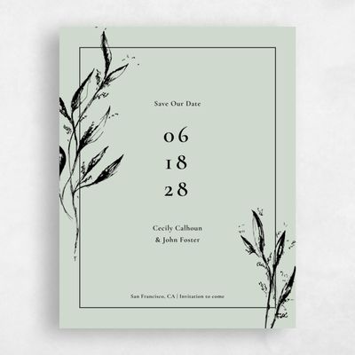 Sage, Green Wedding Save the Date - Griffith Classic