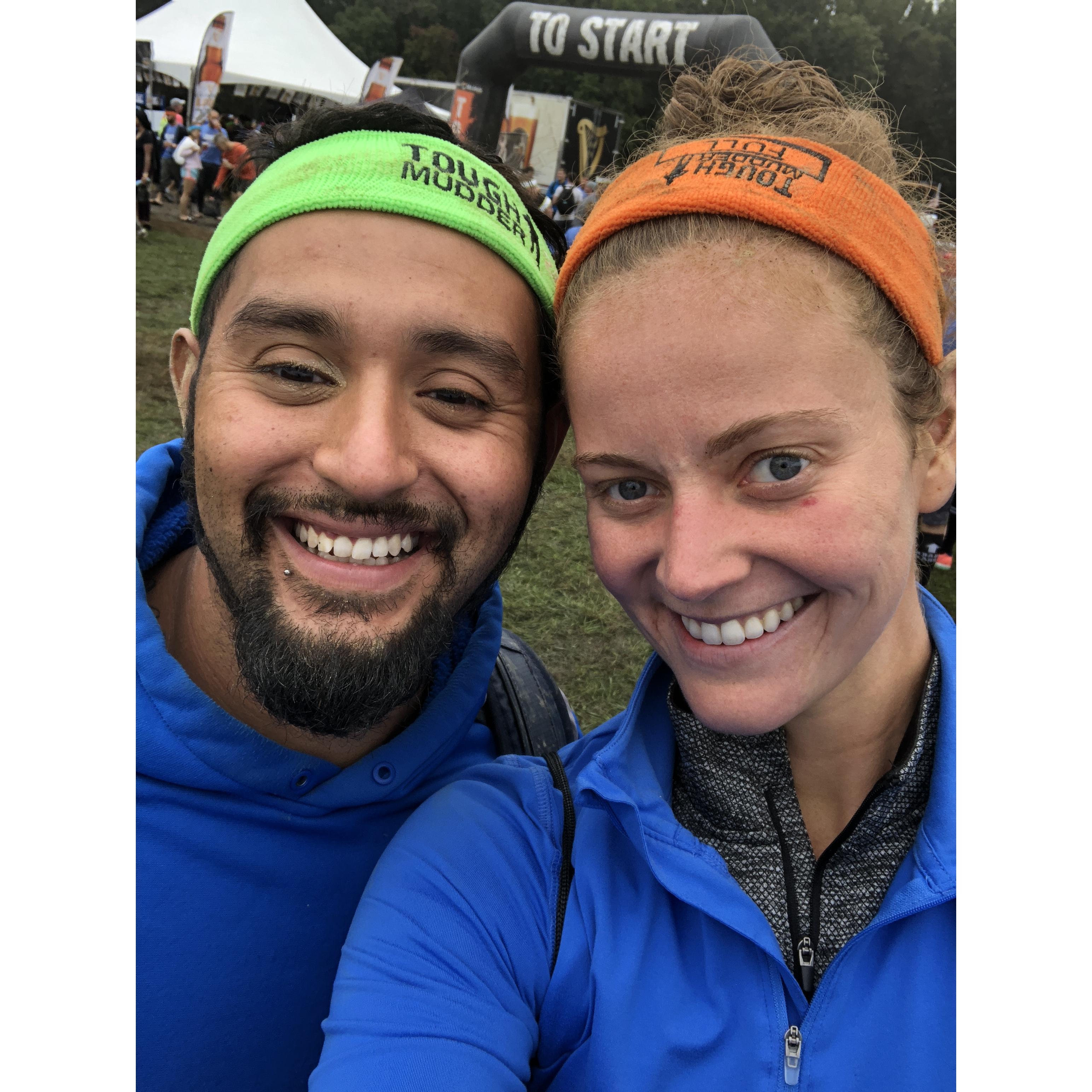 After running our first Tough Mudder together.