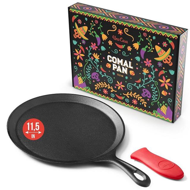 Uno Casa Cast Iron Comal Pan 11.5 Inch - Skillet for Roti/Comal Pan, Tawa/Dosa Pan Pataconera, Comales para Tortillas