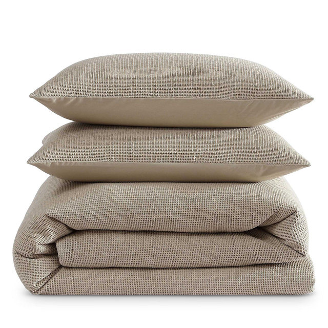 Calvin Klein Microwaffle Mélange 3 Piece Comforter Set, Queen