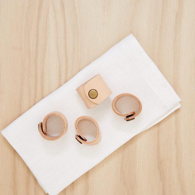 Leather Napkin Ring Set of 4