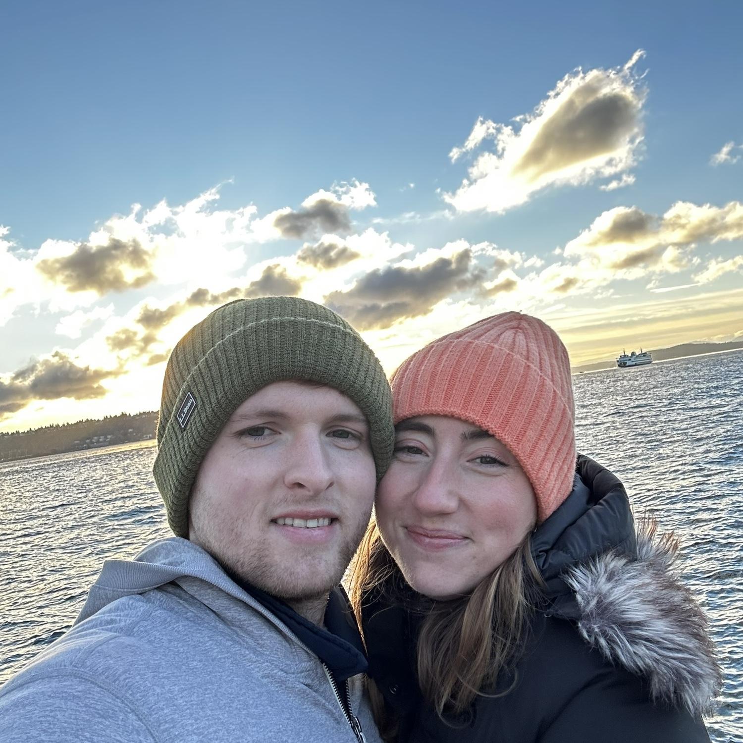 A photo from the coldest day in Seattle, 2024. We love being in each other's home states.