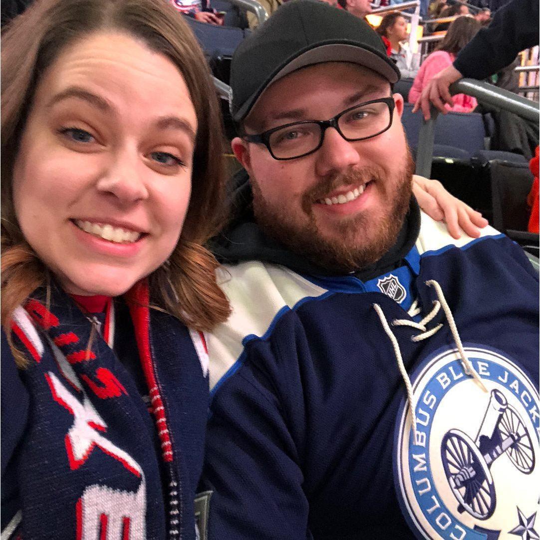 Anniversary date at a Columbus Blue Jackets hockey game