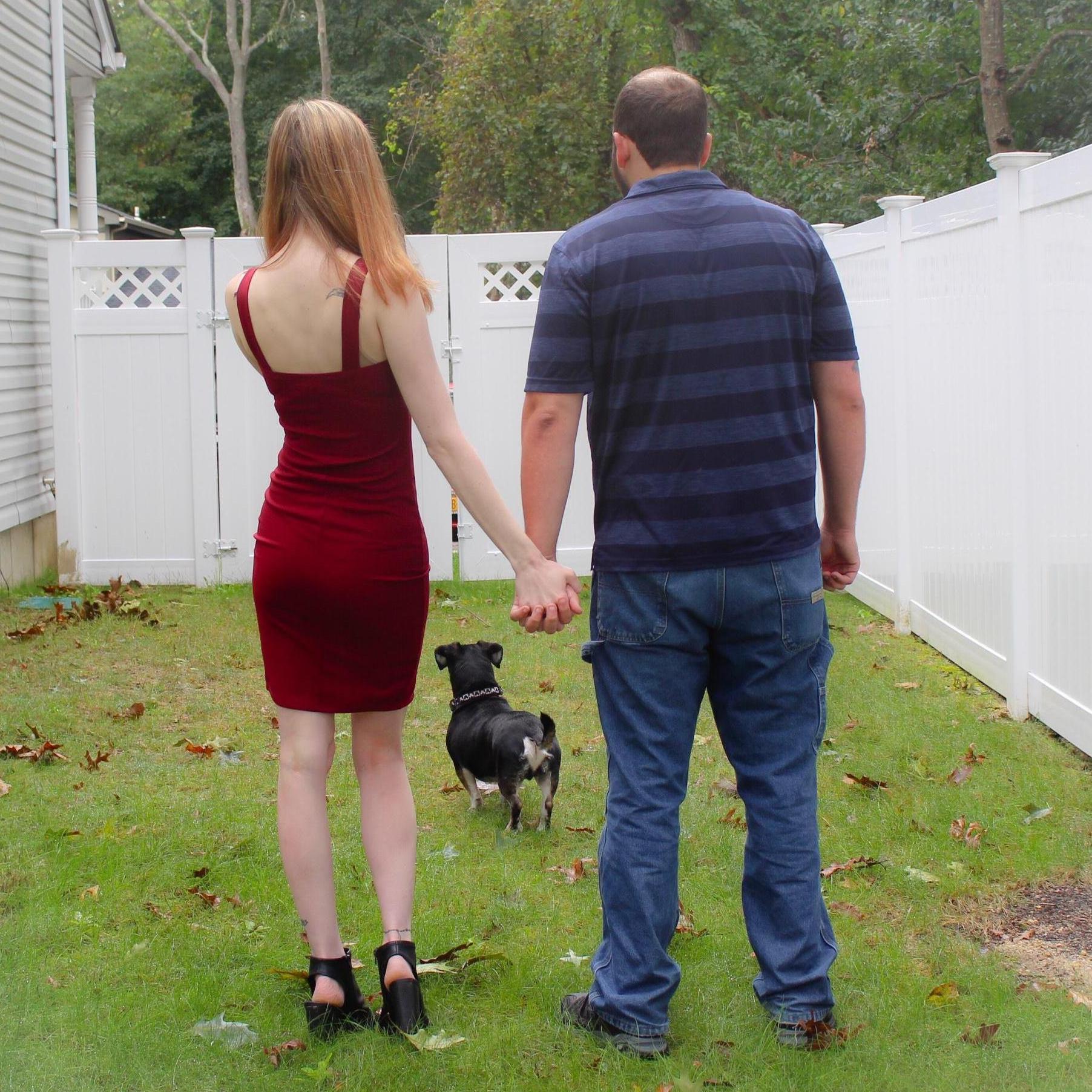 With our pup, Ferris.
