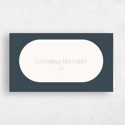 Navy Blue Wedding Place Card - Majestic