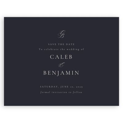 Ebony, Black Wedding Digital Save the Date - Twila Landscape