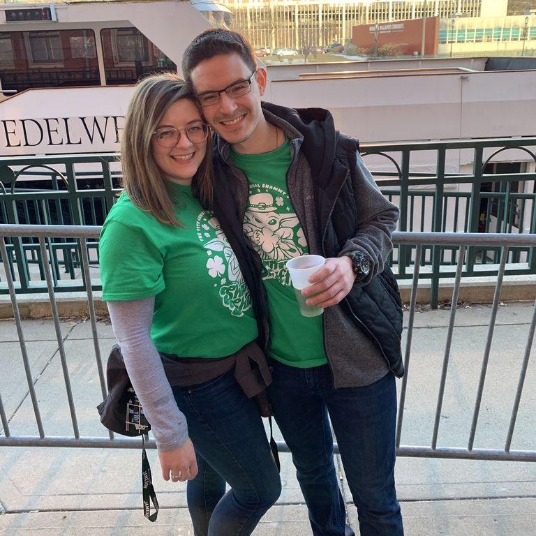 Enjoying the 2020 Shamrock Shuffle (probably a little too much).