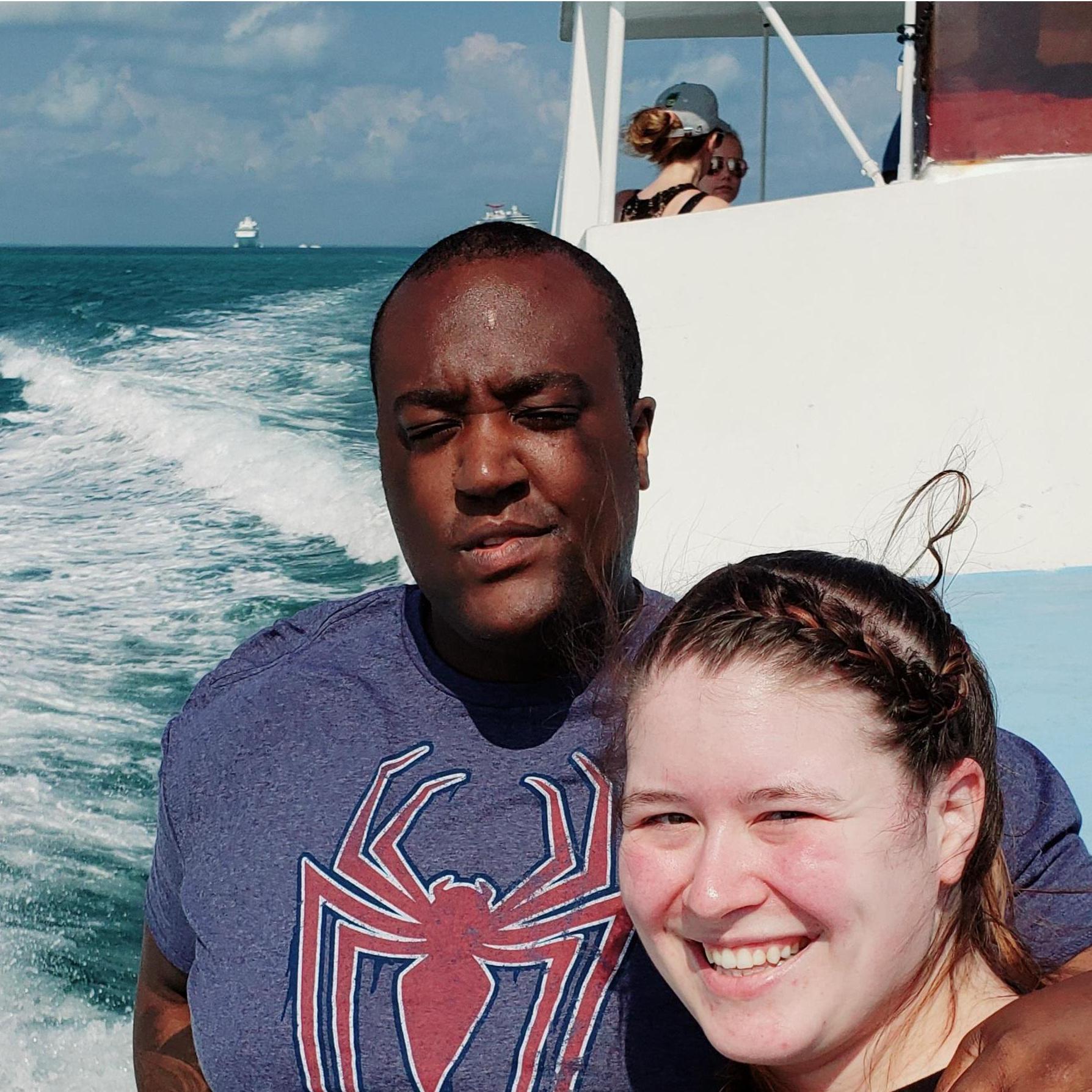 One of the excursions on our first cruise. We went to a private island in Belize. Yes...the boat is moving!