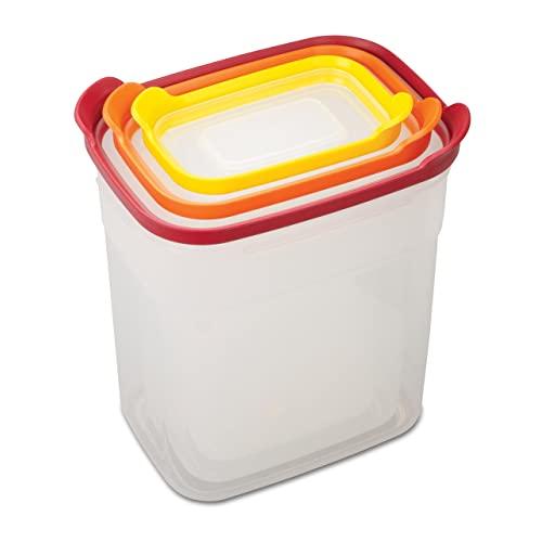 Joseph Joseph Nest Storage Tall Plastic Food Storage Containers Set with Lids Airtight Microwave Safe, 6-Piece