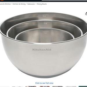 KitchenAid Stainless Steel Mixing Bowls, Set Of 3