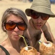Celebrating one of our many adventures w/ coconut rum drinks in Cuba, April 2019