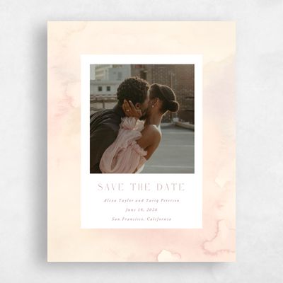 Peach Blush, Orange Wedding Save the Date - Beaux-Arts Photo