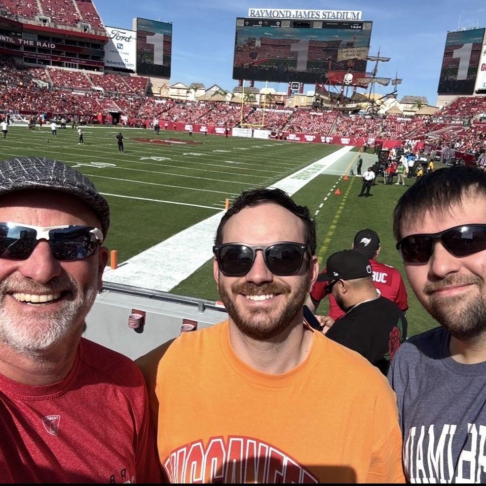 Vinny with Katie's Uncle David and cousin Adam