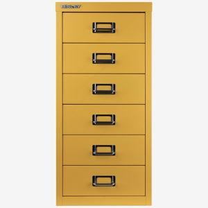 Bisley 6-Drawer Under-Desk MultiDrawer Steel Cabinet (Yellow)