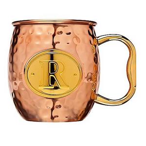 Monogram Letter "R" Moscow Mule Mug in Copper