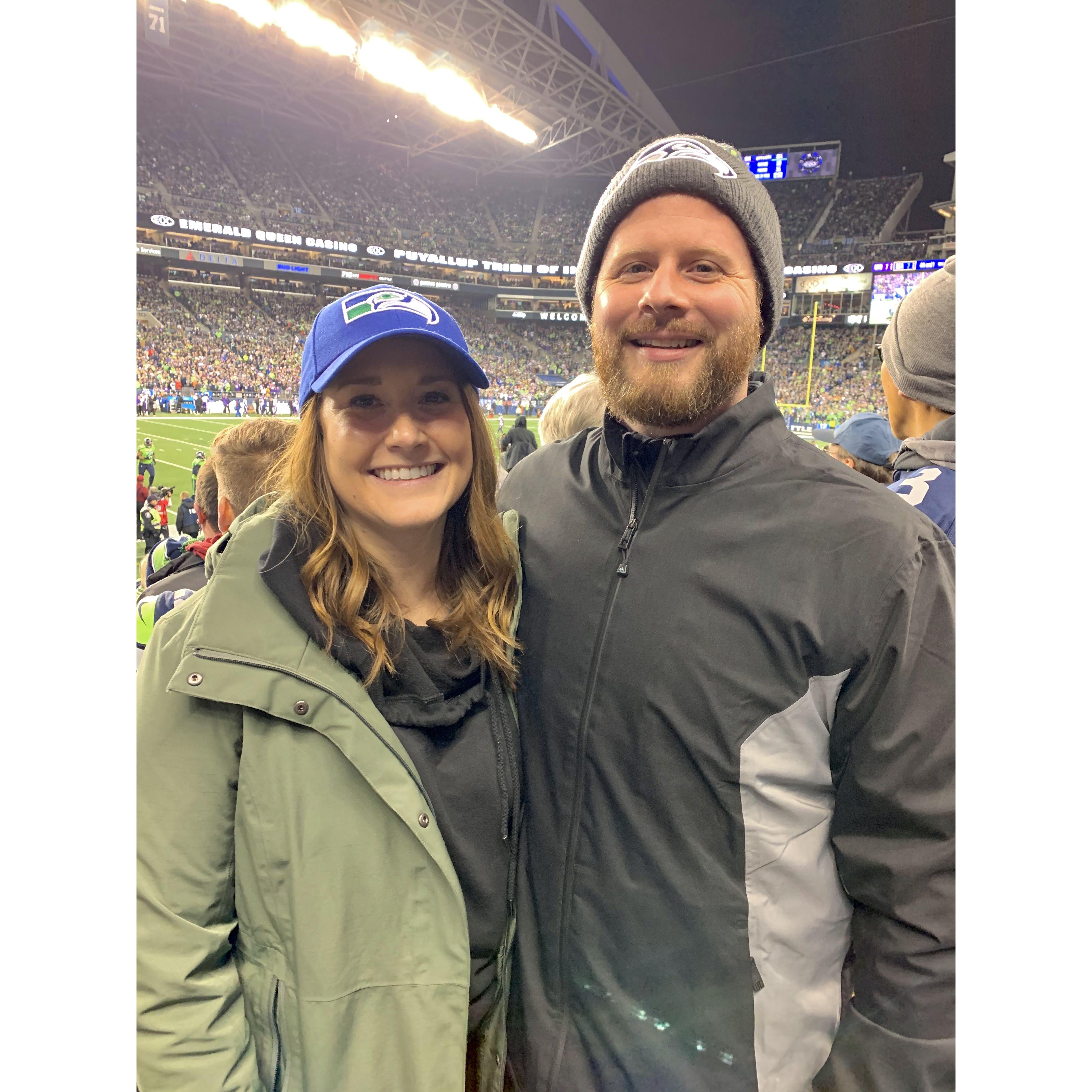 First picture together! Seahawks game, Nov 2019