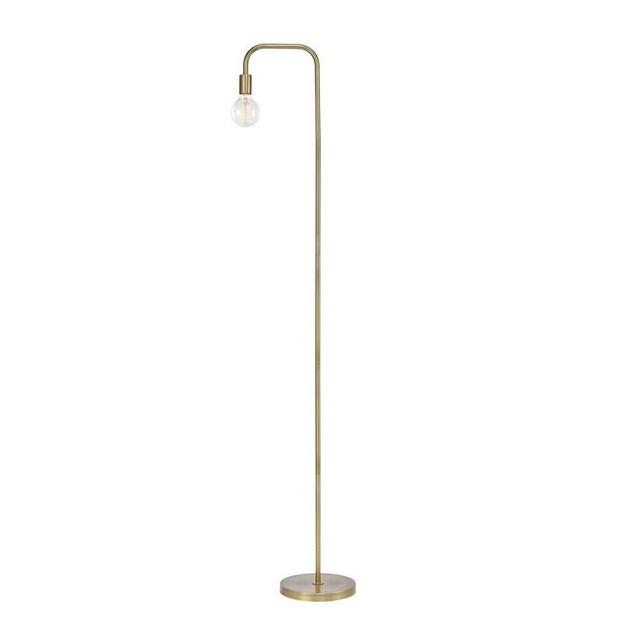 Globe Electric Holden 70&quot; Floor Lamp, Matte Brass, In-Line On/Off Foot Switch 67068, Gold
