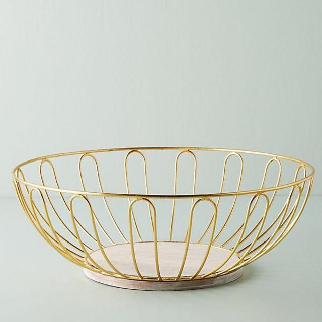 Gold Wire Fruit Basket