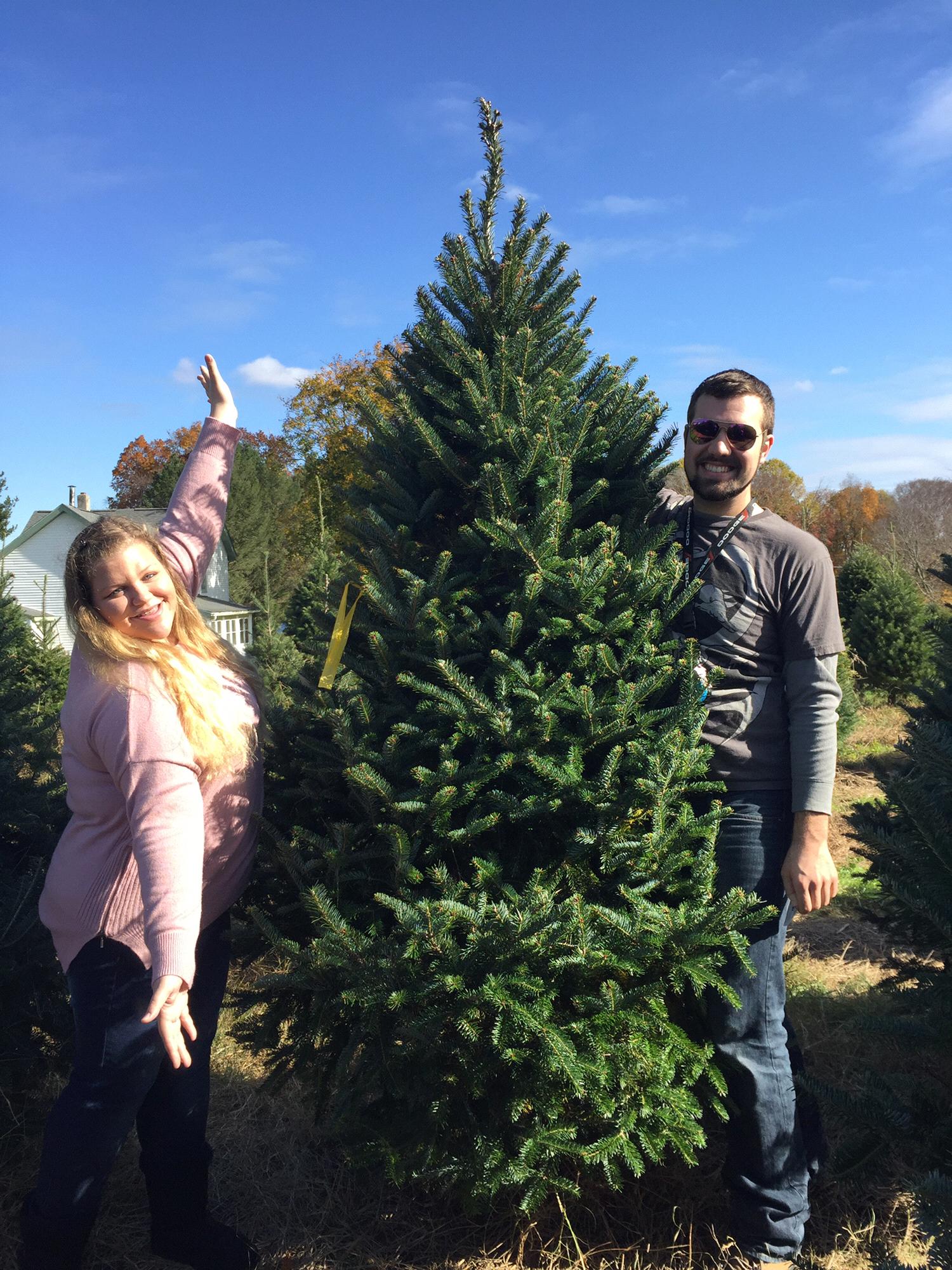 November 8th 2017. Tagging our first Christmas tree! Ben had never had a real tree before!