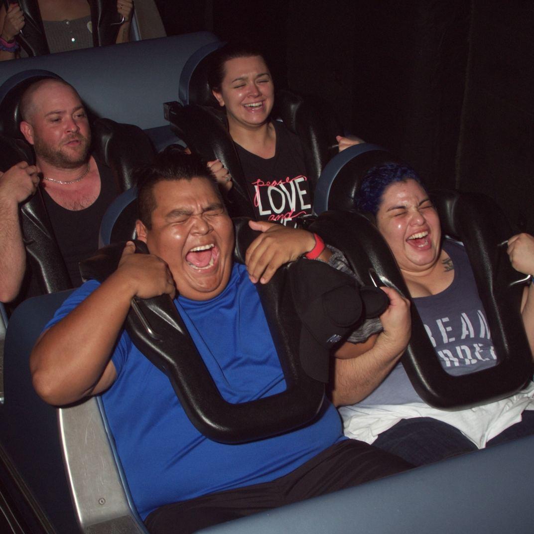 Adrenaline to the Max! on Matts first coaster ride!
