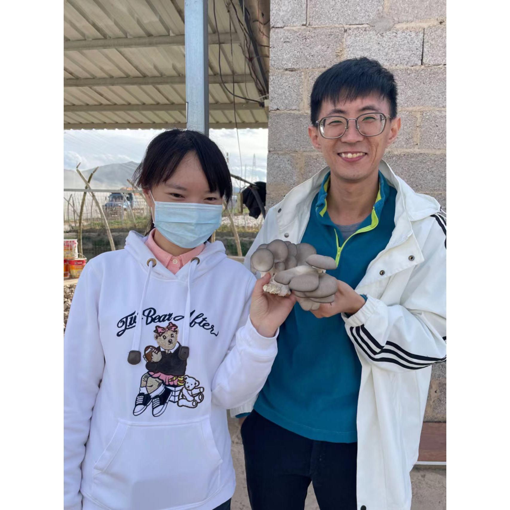 With a bouquet of mushroom