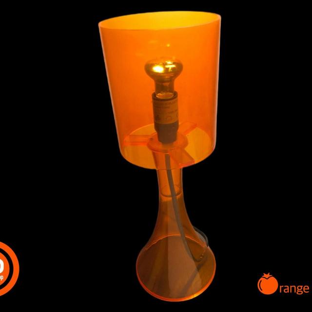 1970s bedside lamp orange PLexiglas bedside lamp, 35 cm table lamp table lamp Germany