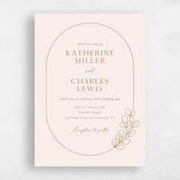 Beige Wedding Invitation - Groveland Portrait