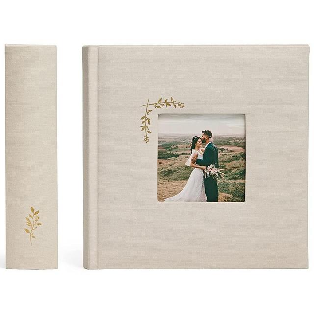 Luxury Linen Photo Album with Acid Free Pockets, Traditional Book Bound with Hard Cover, 200 Pockets for 4x6 Photos, Photo Book for Wedding, Family
