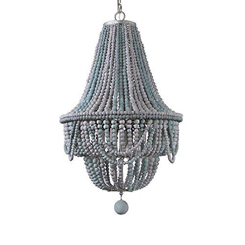 Lovedima Wood Beaded Chandelier in Blue/Grey