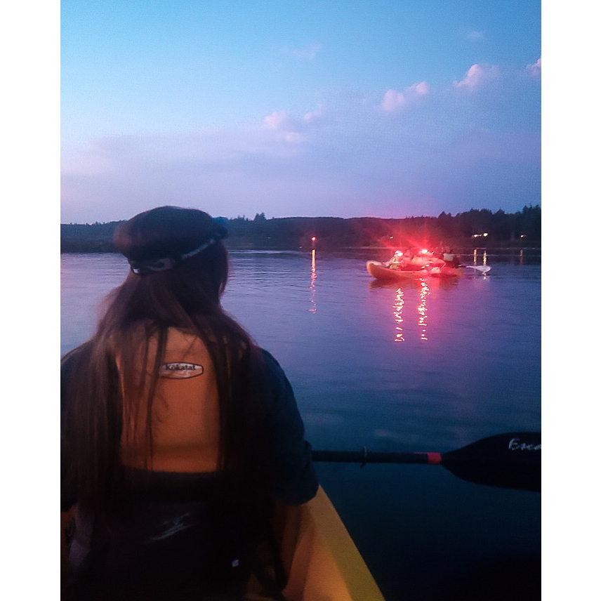 Kayaking in bioluminescent water