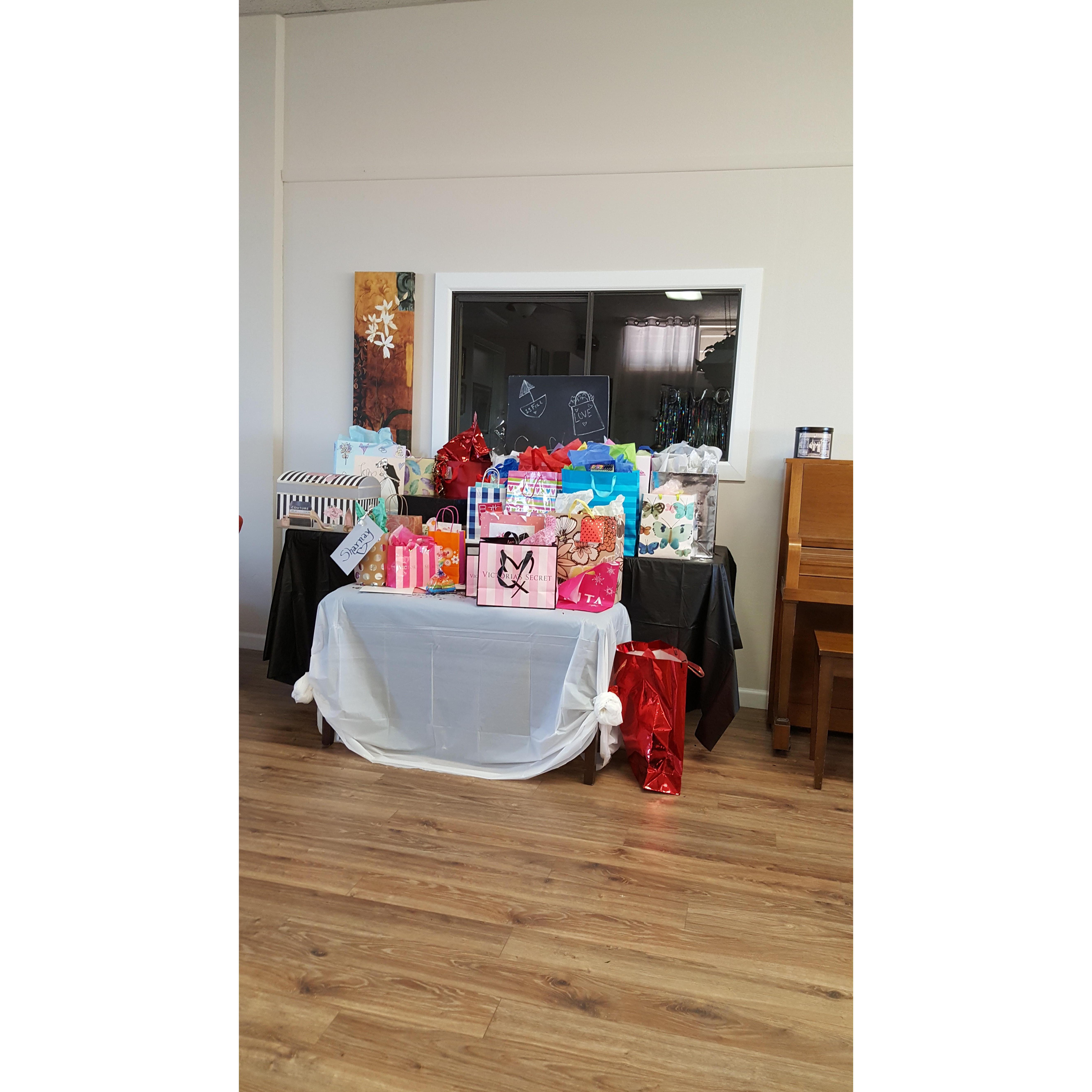 Bridal shower gift table. Thank you all!