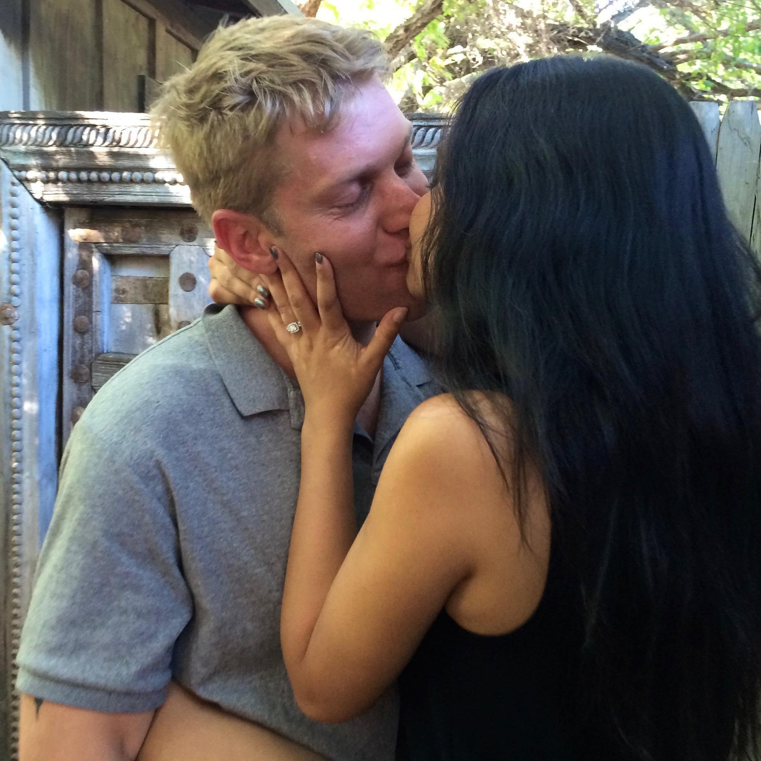 Our impromptu engagement shoot in Carmel Valley at our favorite restaurant, The Corkscrew Cafe.