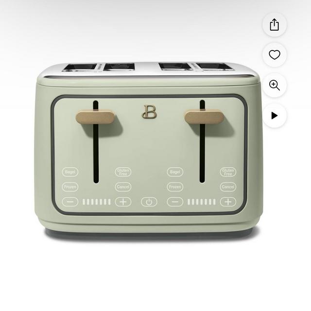 Beautiful 4-Slice Toaster with Touch-Activated Display, Sage Green by Drew Barrymore