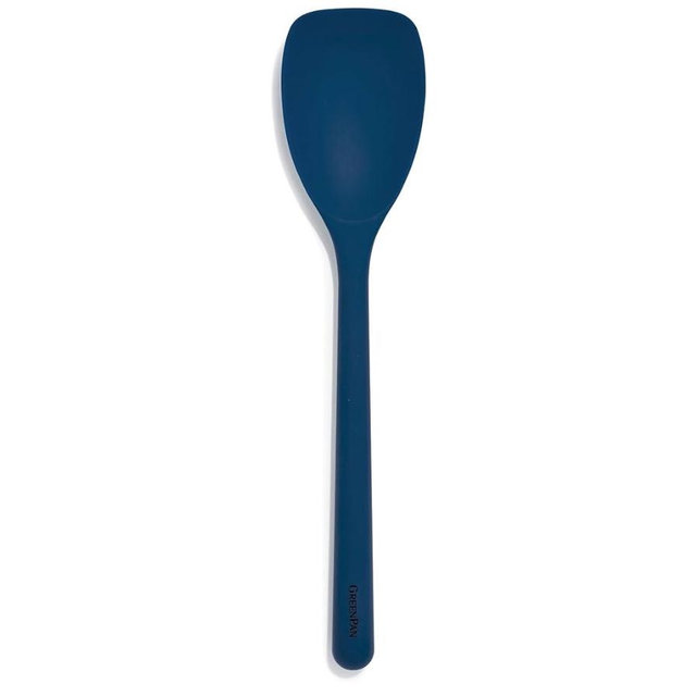 GreenPan Silicone Sauté Spoon, Mixing Stirring Serving, Cooking Kitchen Utensil, Flexible Rubber Nonstick Cookware, Rigid Steel Core, Heat-Resistant, Anti-Slip Handle, BPA-Free, Dishwasher Safe, Blue