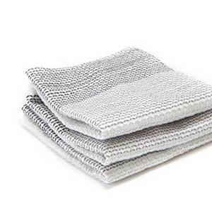 Full Circle Tidy 100% Organic Cotton Dish Cloths, Set of 3, Grayscale