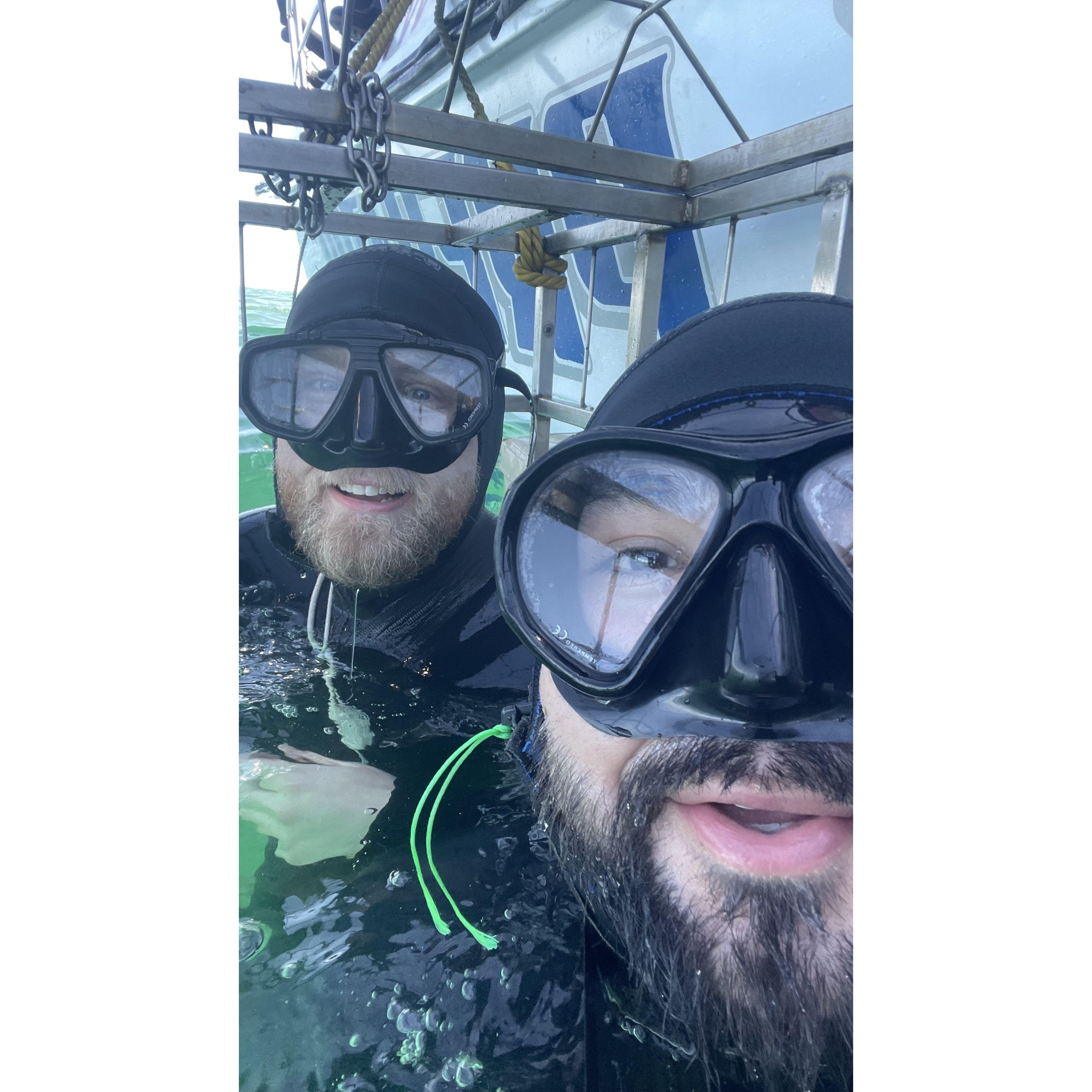 I help you check off items on your list, and you help me check off items on mine. Shark cage diving in South Africa was a fantastic experience. Thanks for doing it with me! -Rupert