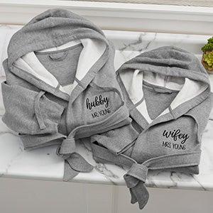Wifey & Hubby Personalized Sweatshirt Robe